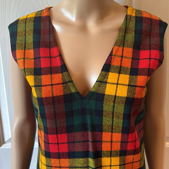 Vintage 1960s Bill Atkinson Glen of Michigan Jr. Retro Style Plaid Lined Dress - Picture 4 of 16